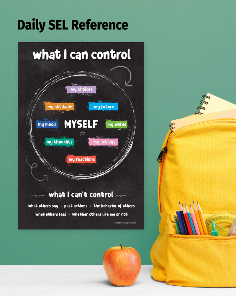 What I Can Control — Laminated Growth Mindset Poster — 12 × 18