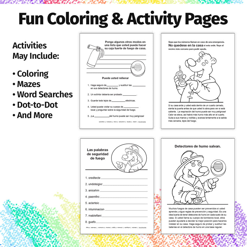 Fire Prevention Week coloring book for Spanish-speaking kids