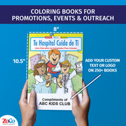 Custom Spanish hospital coloring book with imprint