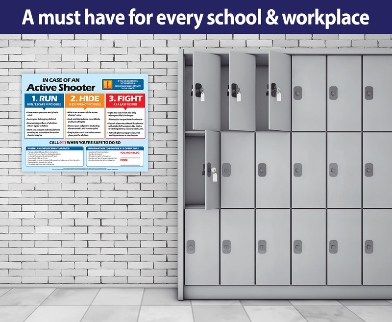 Active Shooter (Run, Hide, Fight) Posters