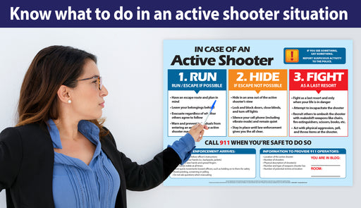 Active Shooter (Run, Hide, Fight) Posters