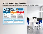 Run Hide Fight Poster for School and Workplace