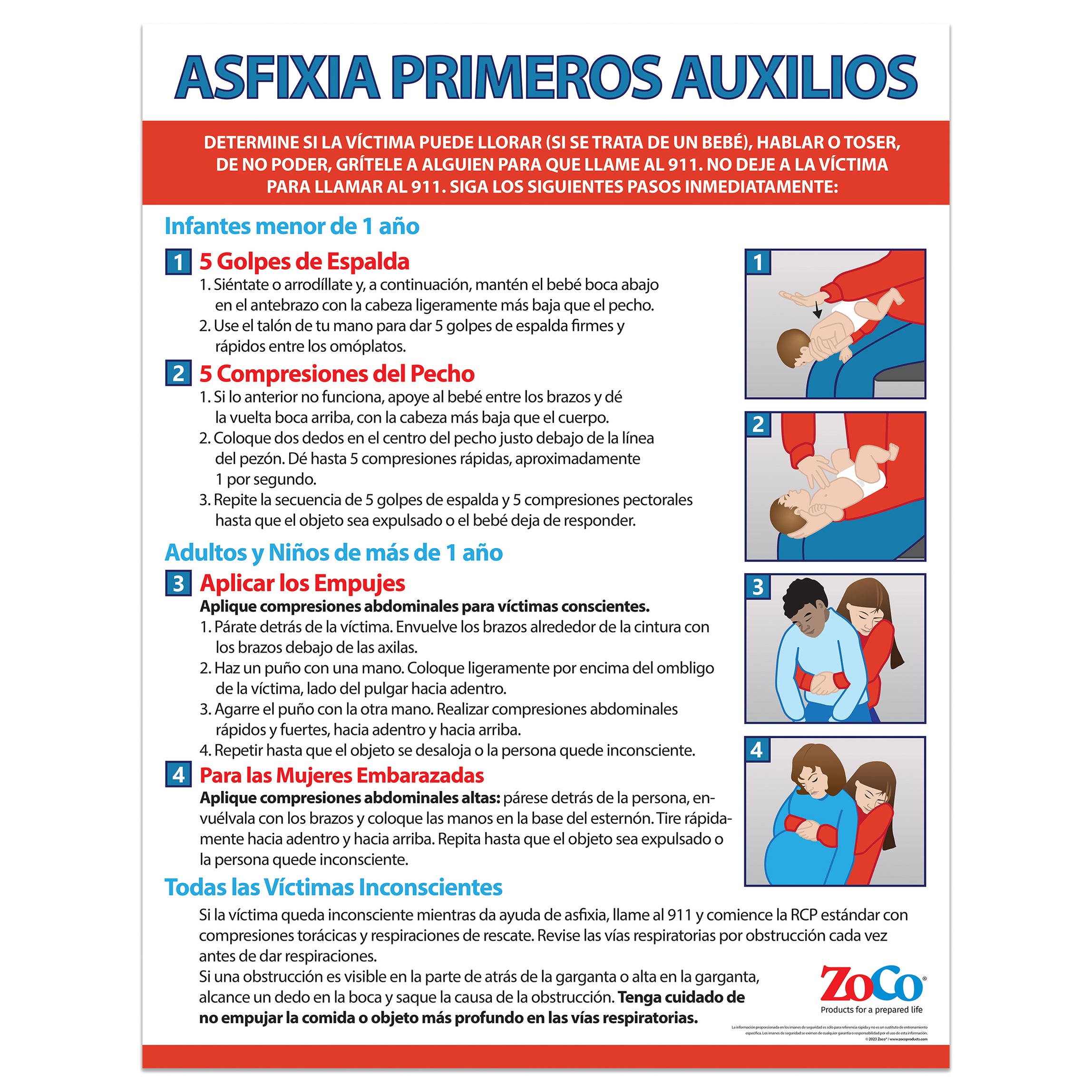 Choking First Aid Poster - Spanish Version — ZoCo Products