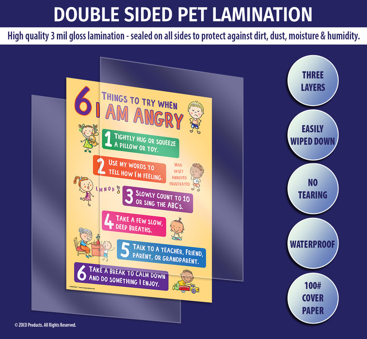 All posters are manufactured with double sided 3 mil thick encapsulated lamination - ZoCo Products