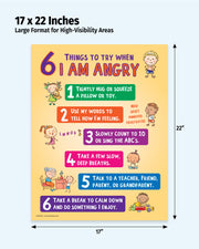 Poster with '6 Things to Try When I Am Angry' on a light blue background