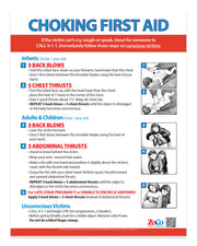 Choking: Heimlich Maneuver for Infants, Children & Adults — Laminated Poster