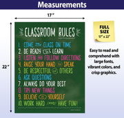 Classroom Rules Poster - 17"x22" - Laminated