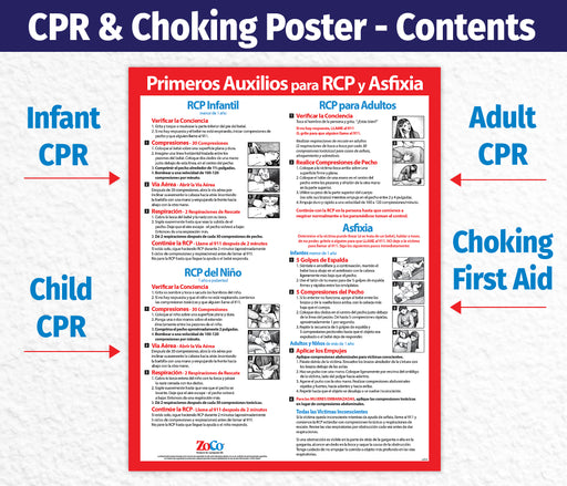Choking Poster for Infant, Child, Adult in Spanish 