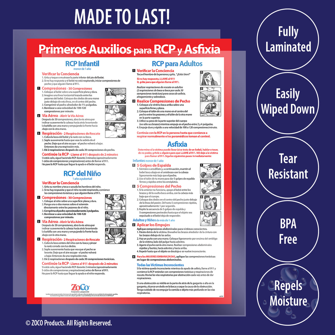 Choking First Aid Poster Spanish Version — ZoCo Products