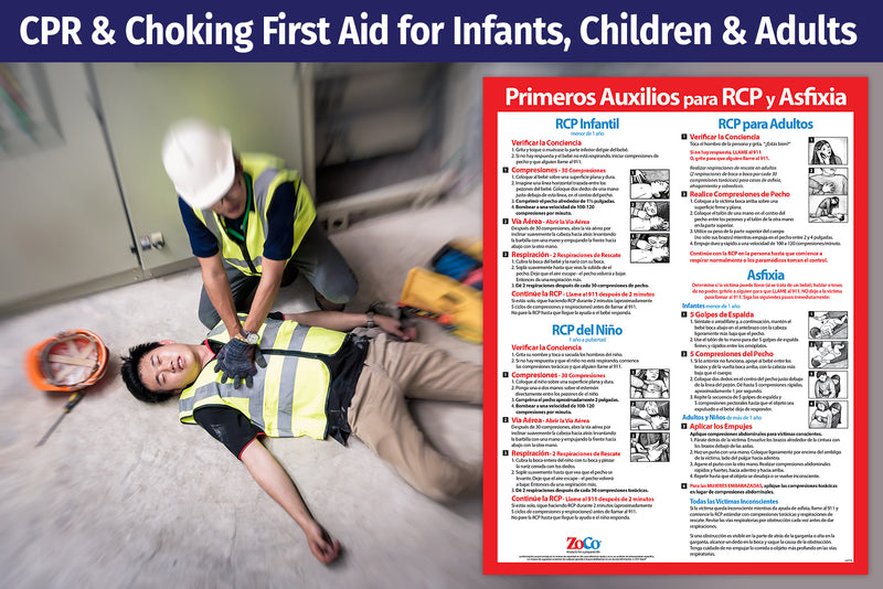 Choking Poster for Infant, Child, Adult in Spanish 