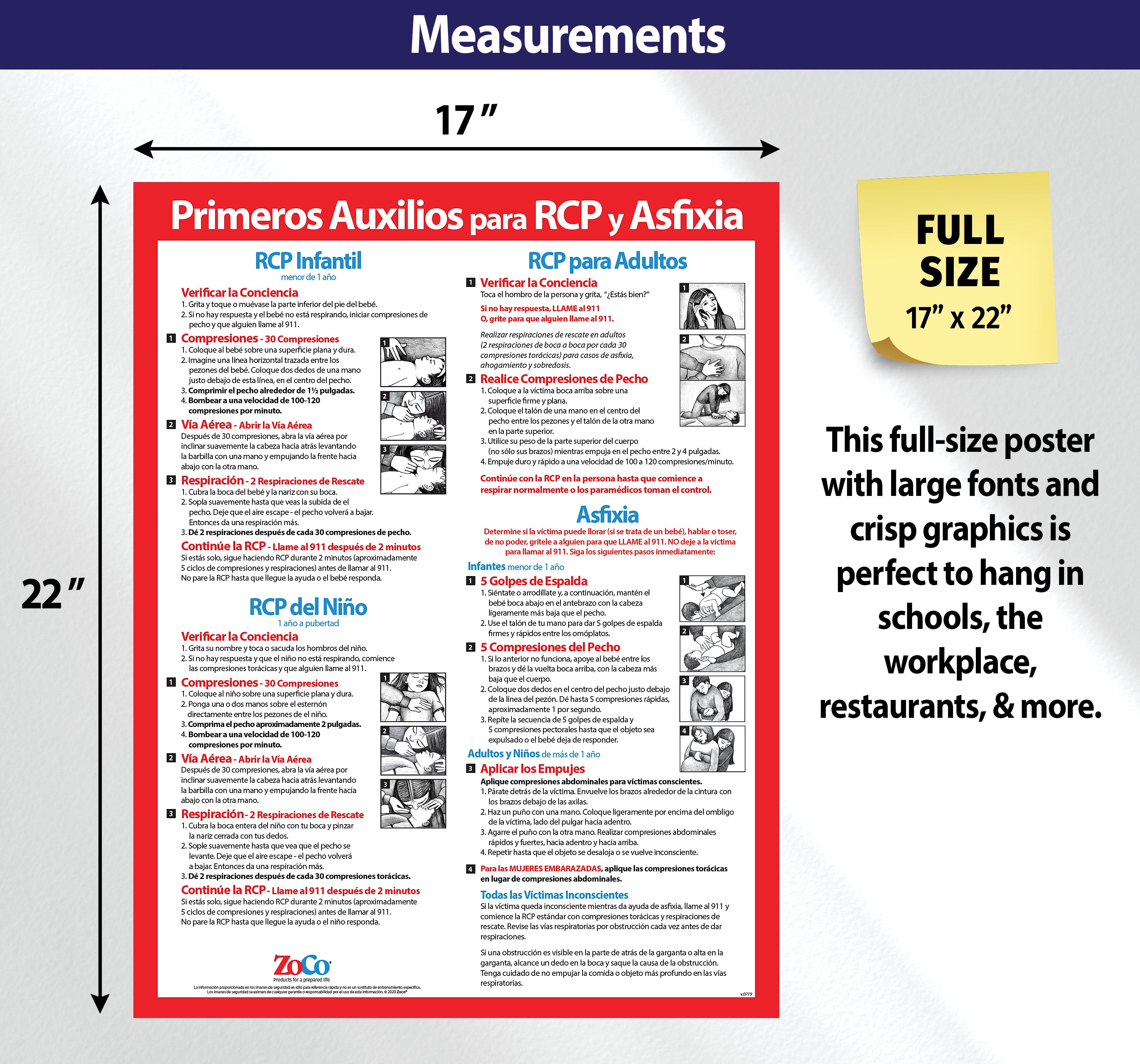 Choking First Aid Poster Spanish Version — ZoCo Products