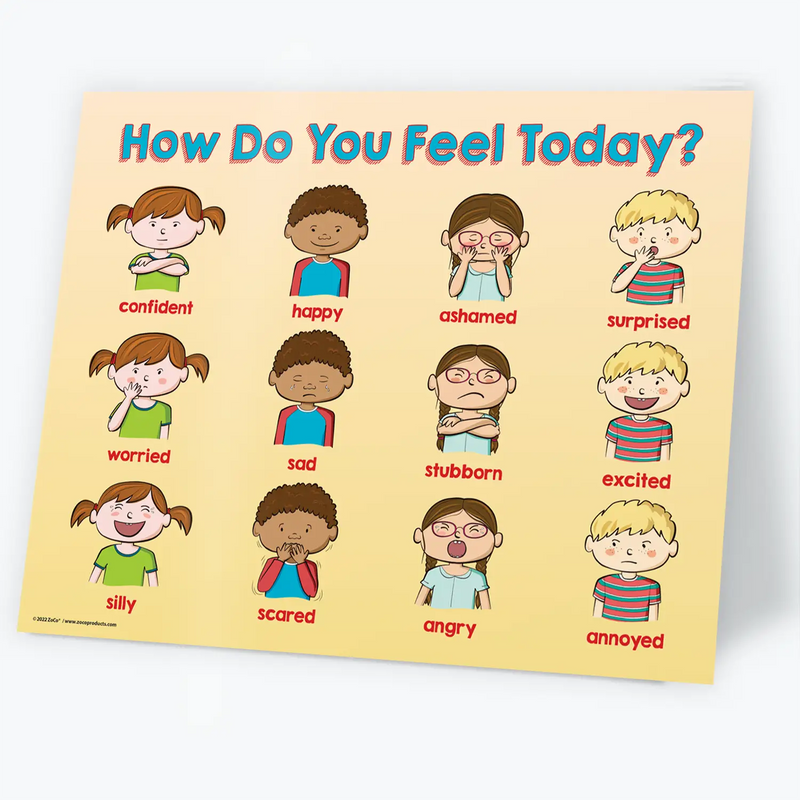 Kids Feelings / Emotions - Laminated Poster - 17"x22"