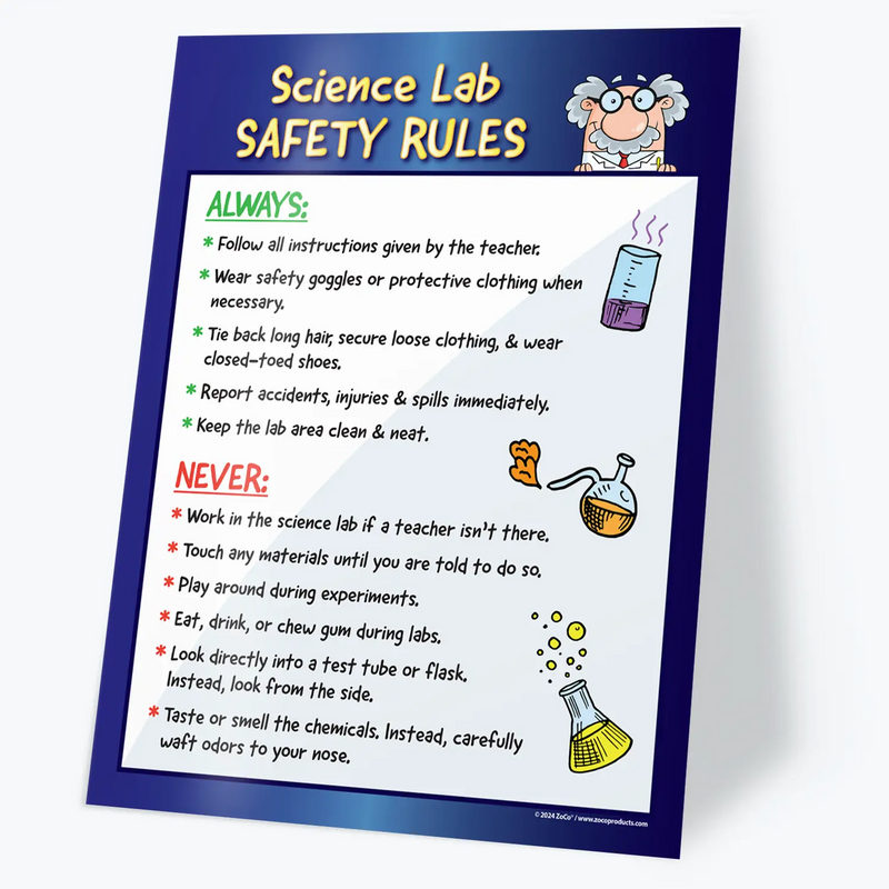 Science Lab Safety Rules - Laminated Poster - 12"x18"