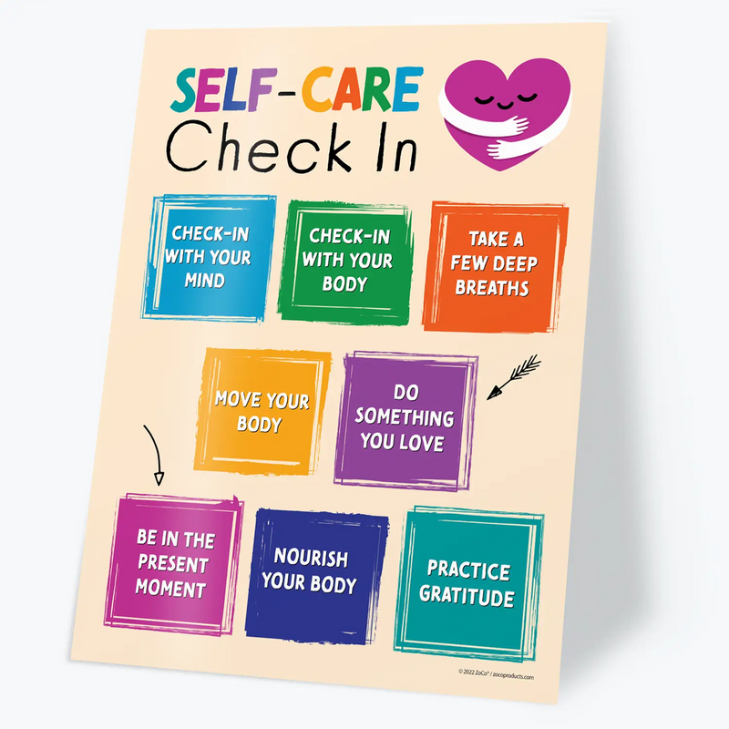 Self-Care Check In - Laminated Poster - 17" x 22"