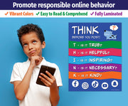Think Before You Post - Social Media, Cyber Bullying Prevention Poster