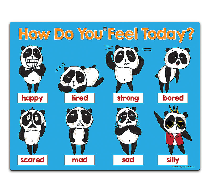 Feelings & Emotions Mood Chart — Laminated Card with Magnets