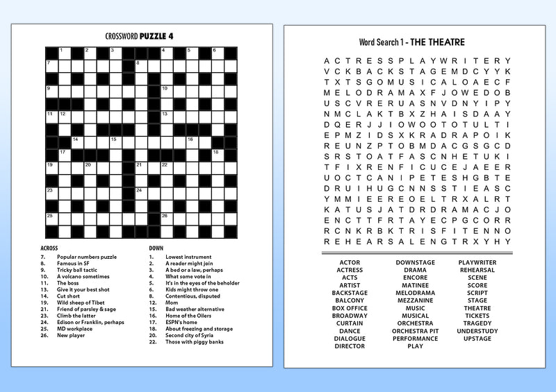 Brighter Minds - Coloring Pages, Word Search, Crossword & Sudoku Puzzles - Large Print Puzzle Books