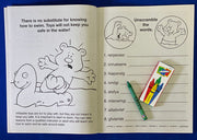 Pool safety activity book page teaching children water safety