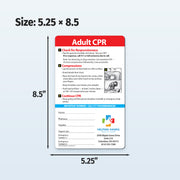 Custom CPR fridge magnet with instructions and contact information 