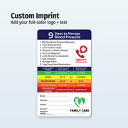 Card with 9 steps to manage blood pressure 