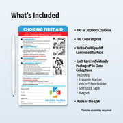 Choking First Aid - Mini Quick Reference Cards w/ Magnet & Marker - Add Your Imprint