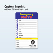 Emergency Numbers - Mini Quick Reference Cards w/ Magnet & Marker