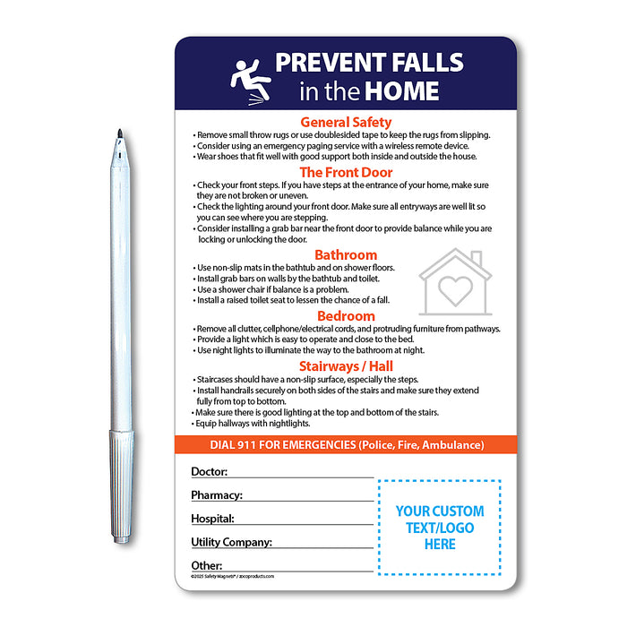 ZoCo - How to Prevent Falls in the Home - Laminated Card - by Safety Magnets