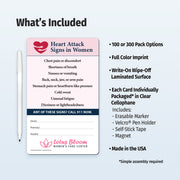 Custom fridge magnet with heart attack signs in women information