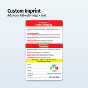 Custom fridge magnet about heart attack and stroke warning signs with customizable fields
