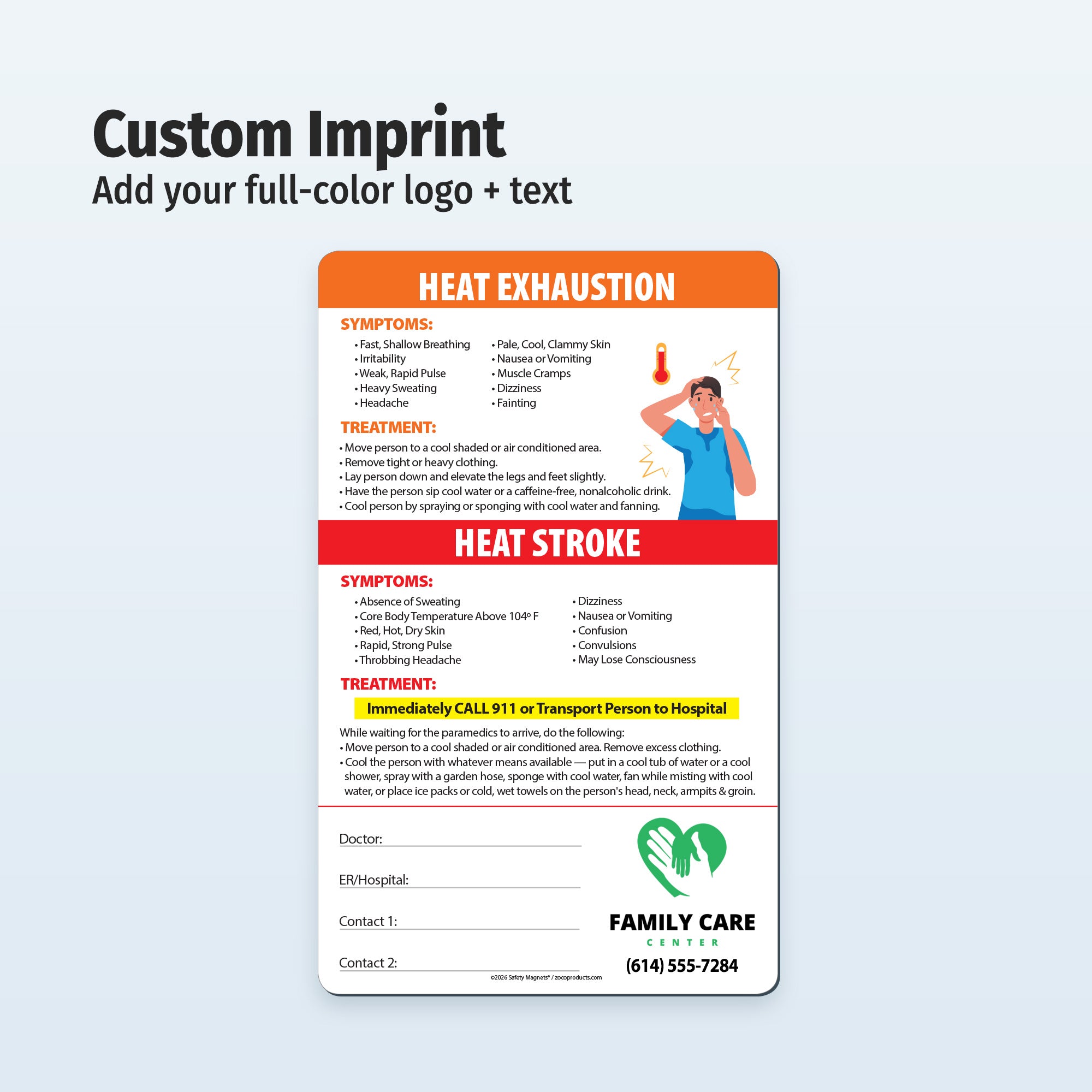 Heat Stress Symptoms / First Aid - Custom Safety Magnets® — ZoCo