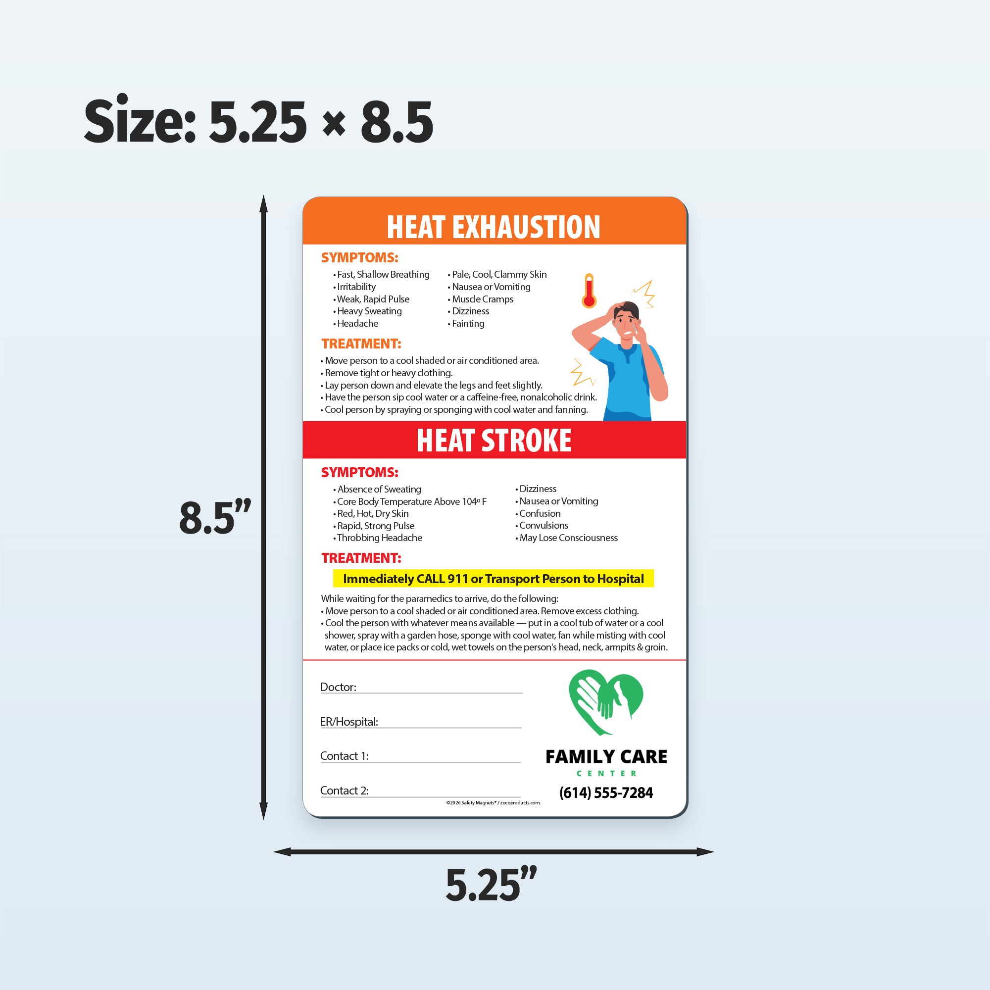 Heat Stress Symptoms / First Aid - Custom Safety Magnets® — ZoCo