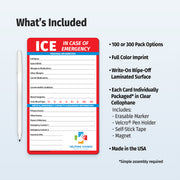 In Case of Emergency - ICE- Custom Safety Magnets - Add Your Imprint