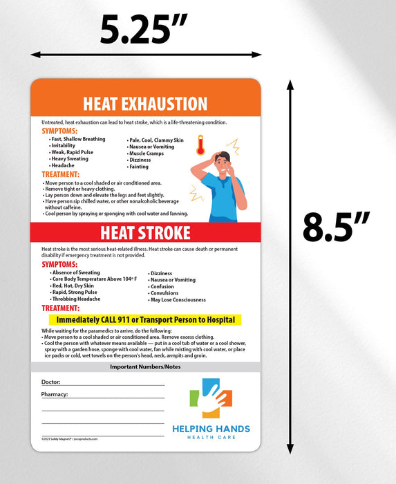 Heat Stress - Laminated Card w/ Magnet & Marker - 5.25x8.5 (Min Qty 100)