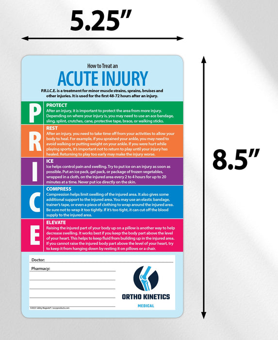 Use PRICE to Treat an Acute Injury - Magnet w/ Marker - 5.25x8.5 (Min Qty 100) - FREE Customization