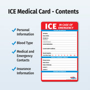 Laminated ICE emergency information magnet with erasable marker