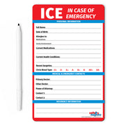 ICE emergency information magnet with marker - 5.25 x 8.5