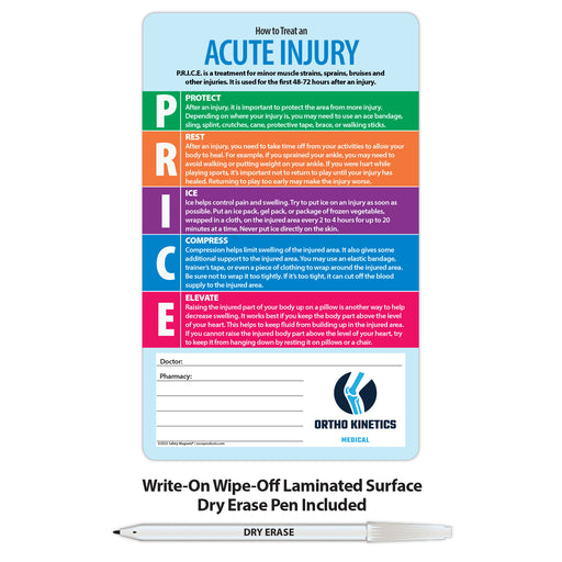 Use PRICE to Treat an Acute Injury - Magnet w/ Marker - 5.25x8.5 (Min Qty 100) - FREE Customization