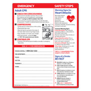 Adult CPR, heart attack and stroke magnetic quick reference card