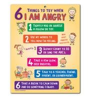 Kids Anger Control Strategies — Quick Reference Card with Magnets — 8.5 × 11