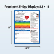 8.5 x 11 laminated heart health quick reference card with four magnets on the back