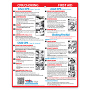 Infant, child and adult CPR and choking magnetic quick reference card