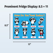 8.5 x 11 kids feelings and emotions magnetic chart with panda illustrations