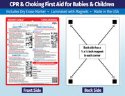 CPR / Choking for Babies & Children - Emergency Numbers - Quick Reference Card by Safety Magnets