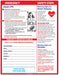 This 8.5" x 11" laminated quick reference card shows adult hands-only CPR steps and warning signs for heart attacks and strokes. Comes in large font for easy reading, an area for emergency phone numbers, and has 4 magnets on the backside.