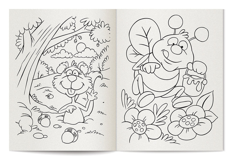 Spring coloring and activity book inside pages for children