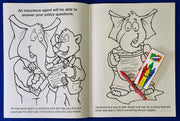 Home and auto insurance coloring activity book for children