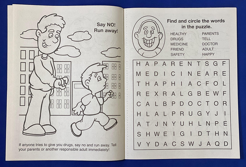 Drug prevention coloring book inside pages for kids