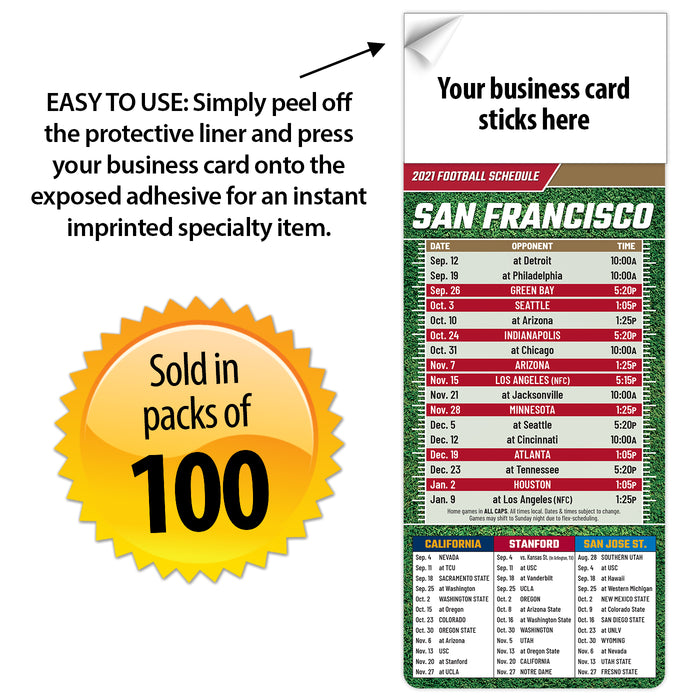 SAN FRANCISCO 2022 Sports Schedule Promotional Magnets — ZoCo Products