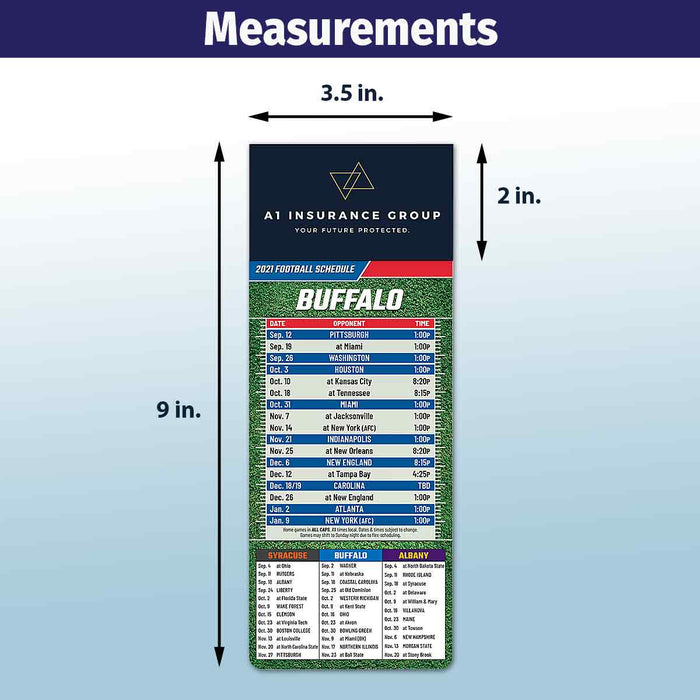 ZoCo Products - Pro Football Sports Schedule Magnets - Add Your Business Card