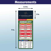 ZoCo - Pro Football Sports Schedule Magnets (KANSAS CITY) - 100 Count - Your Business Card Sticks on Top